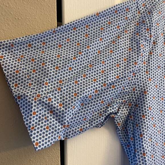 Thomas Dean casual‎ short sleeve button up blue and orange print size XXL - Picture 6 of 6